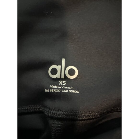 Alo Yoga Black Snap Bottom Leggings XS High Waist Stretchy - Picture 4 of 6